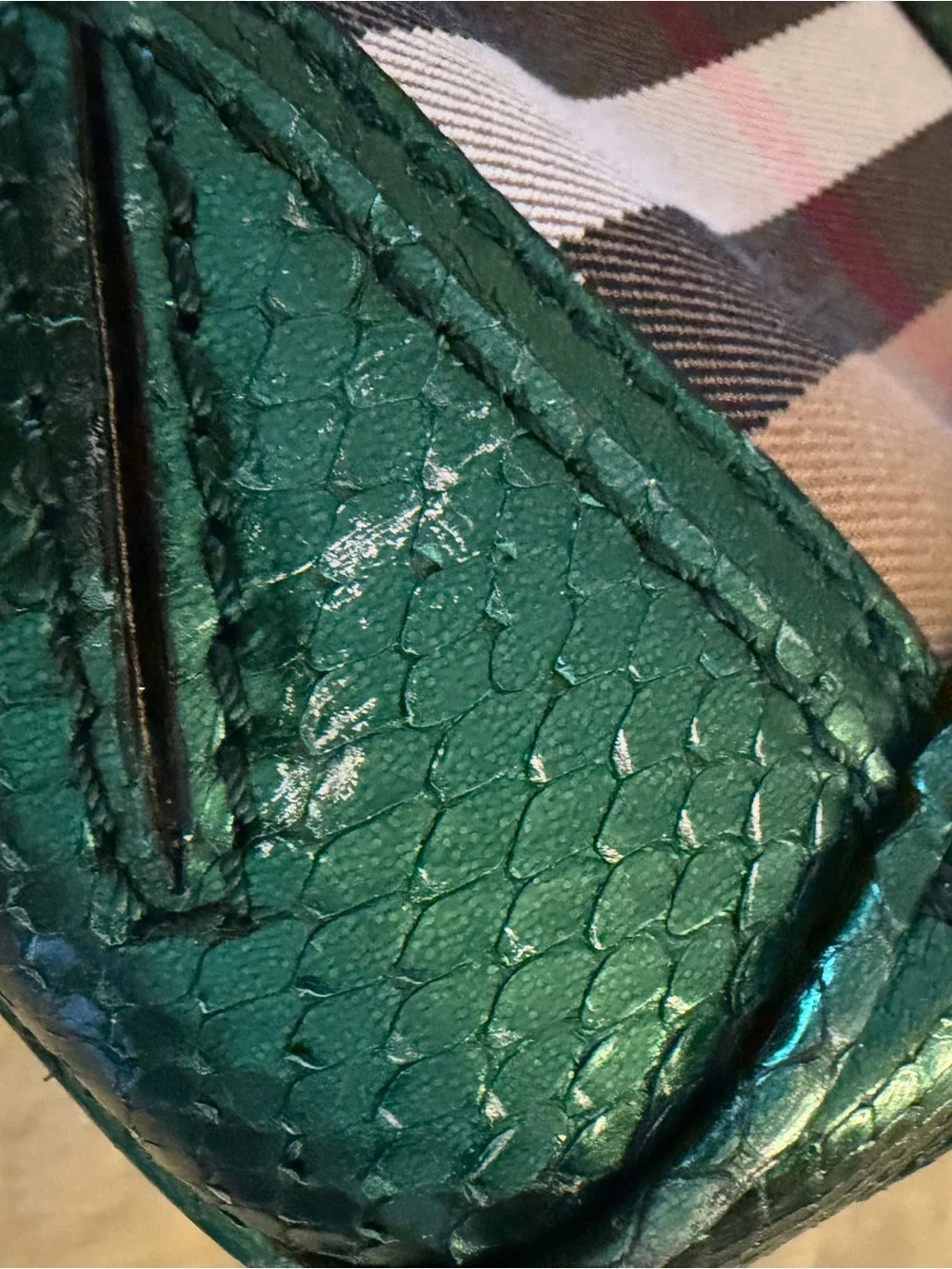 Burberry Prorsum “The Blaze” python skin trim medium size bag